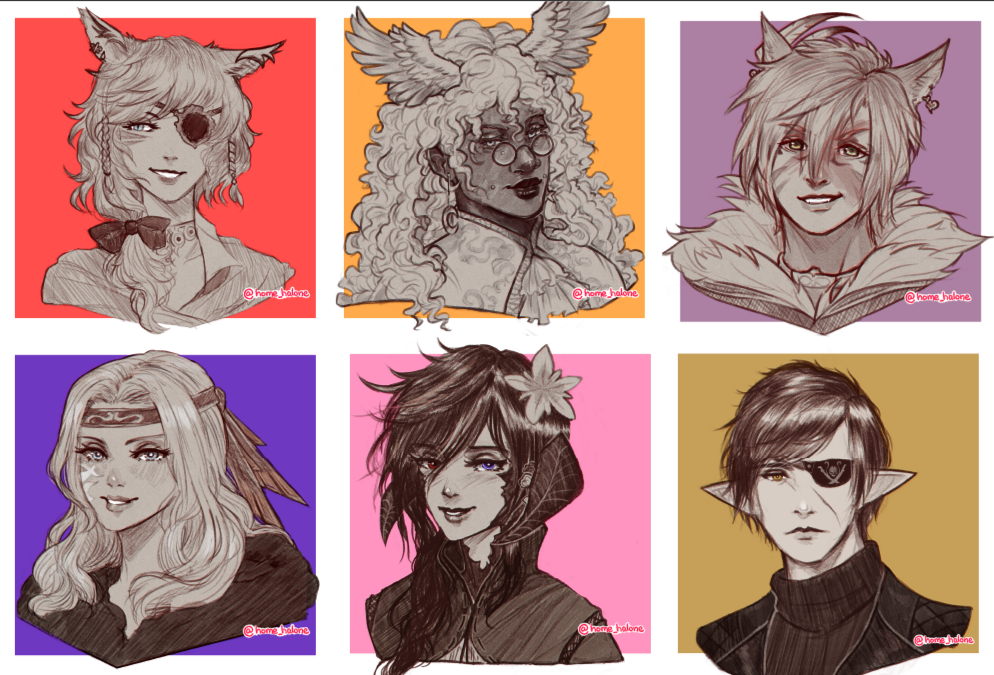 Sketch style illustrations